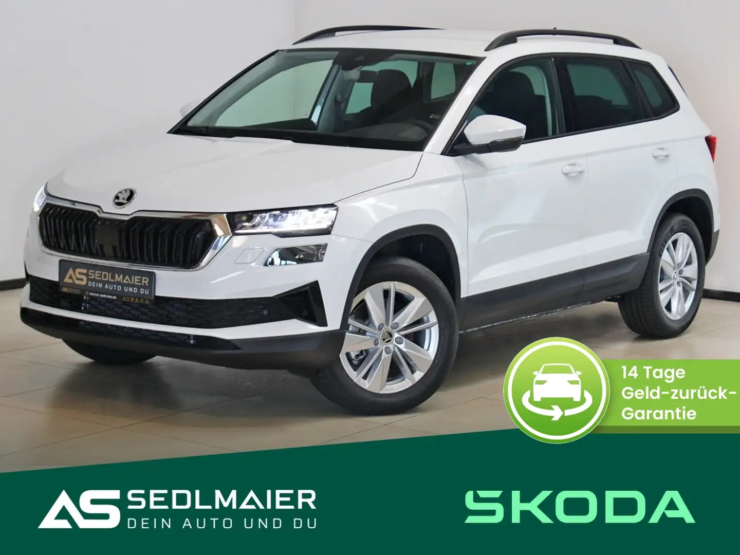 Skoda Karoq 2.0 TDI Selection AHK|RCam|SHZ|NAV|APP|ACC Weiß - 1