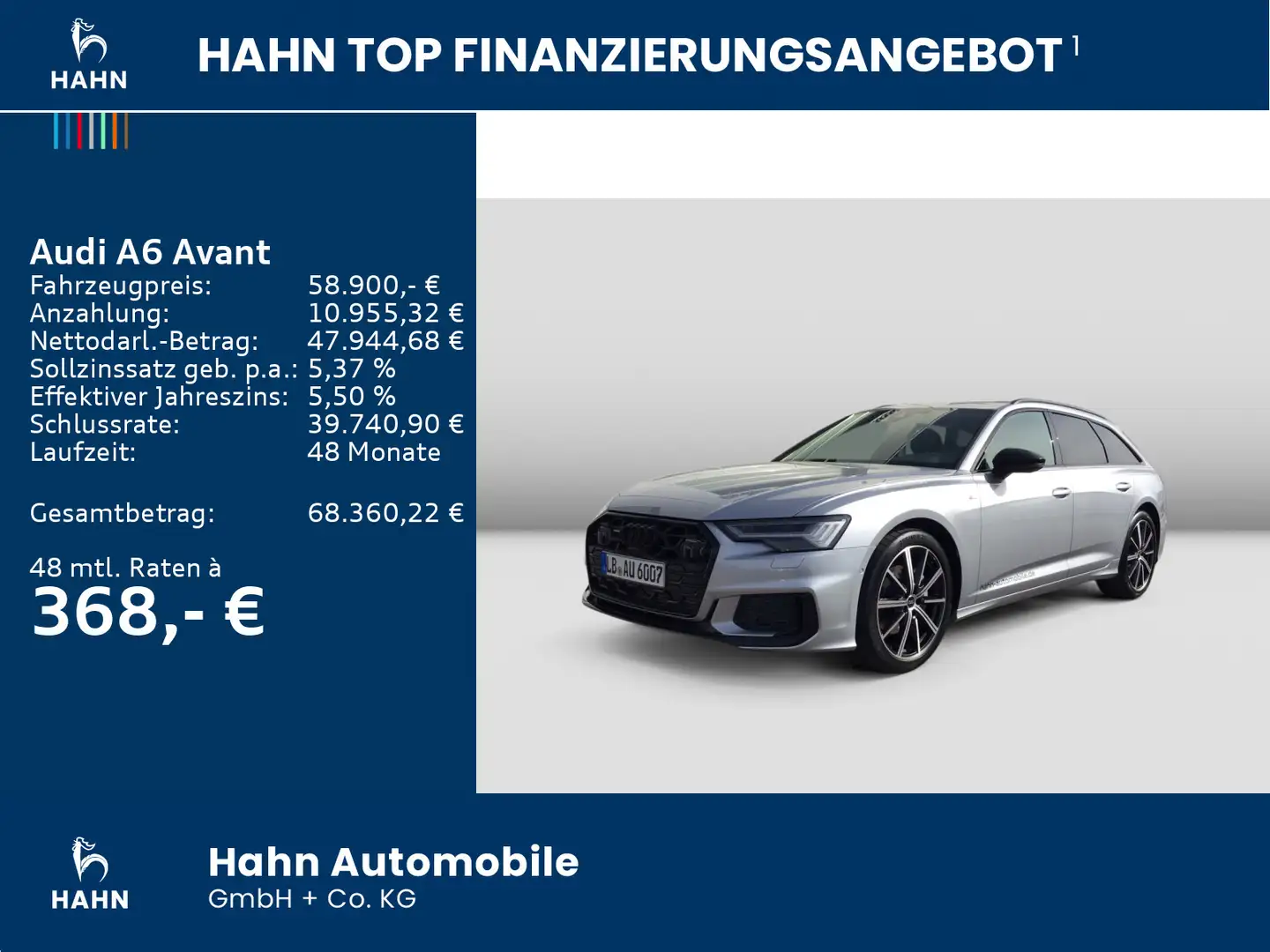 Audi A6 45 TFSI S-Trc qu S-Line Matrix AHK APP Silber - 2