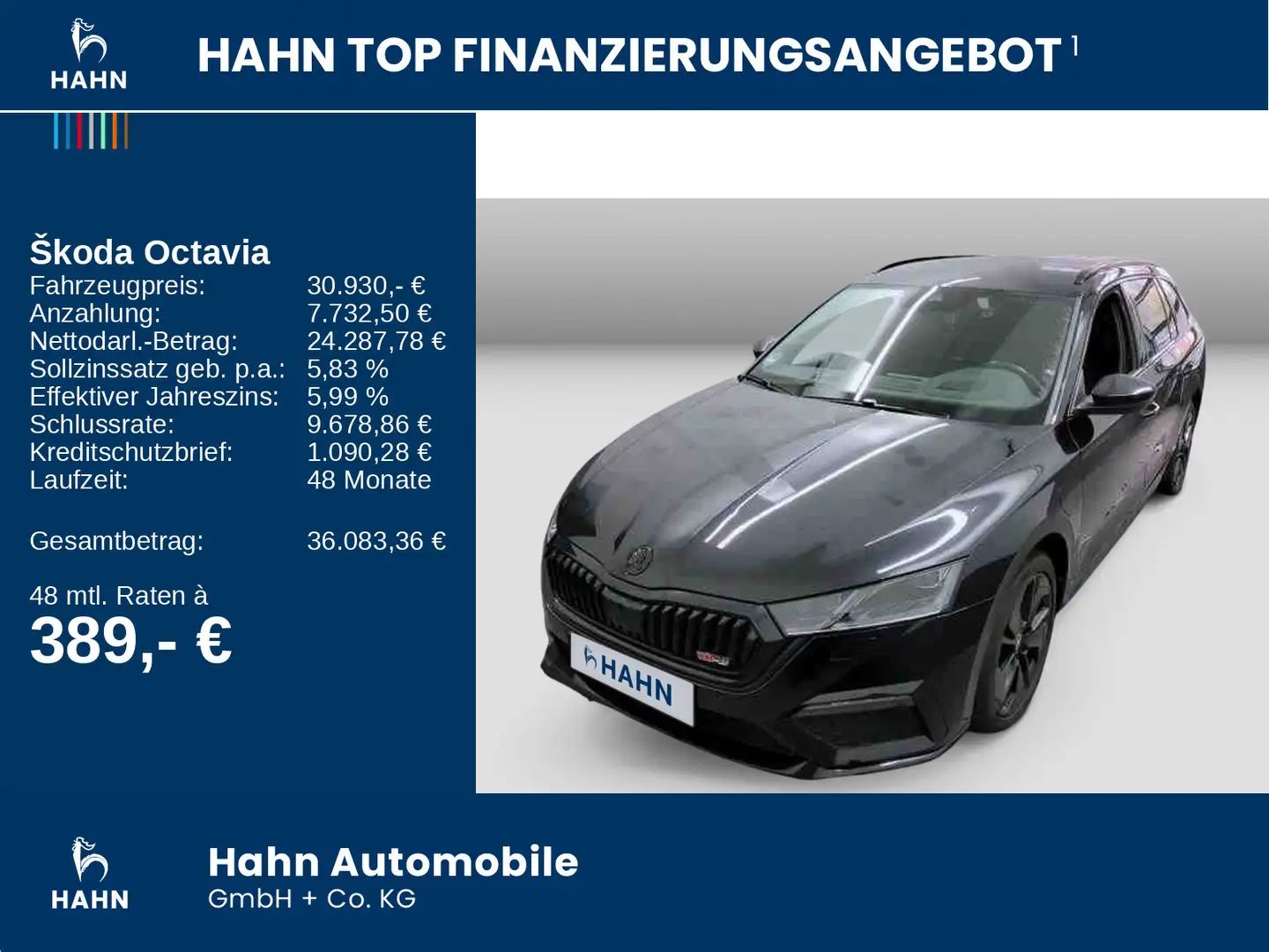 Skoda Octavia Combi 1.4TSI DSG RS ACC Cam HuD LED Navi Schwarz - 2