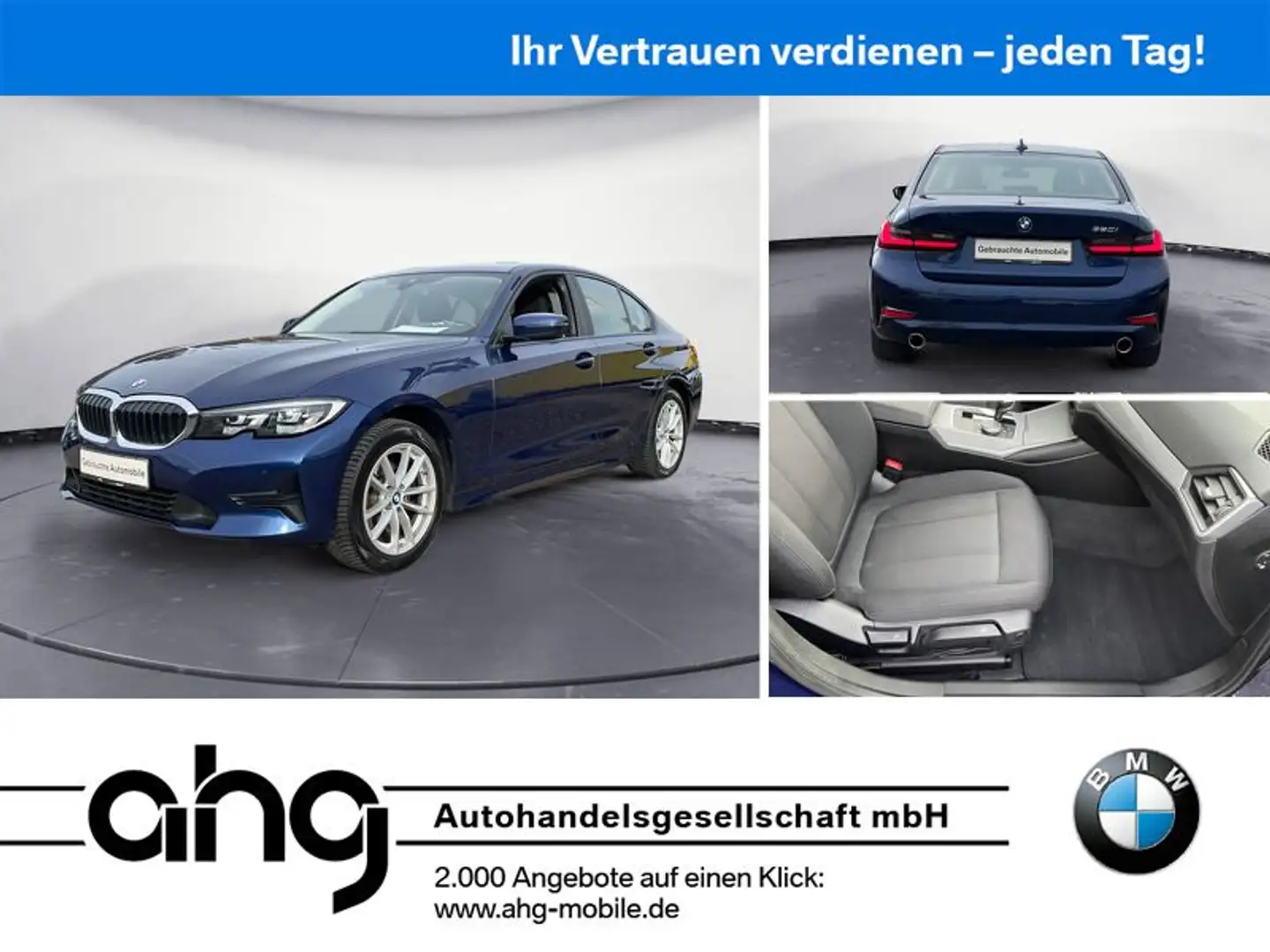BMW 320 i Advantage Aut. Navi Klimaaut. AHK PDC Blau - 1