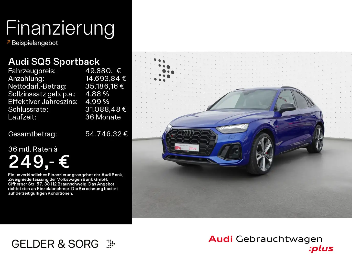 Audi SQ5 TDI AHK*RFK*Matrix*B&O*HuD*Air Blau - 1