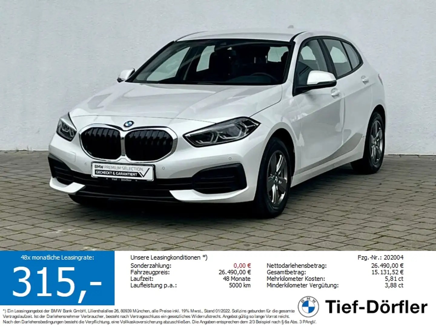 BMW 116 i DKG AHK/LHZ/LED/DAB/SH/TEMPO/S-LENKRAD Weiß - 1