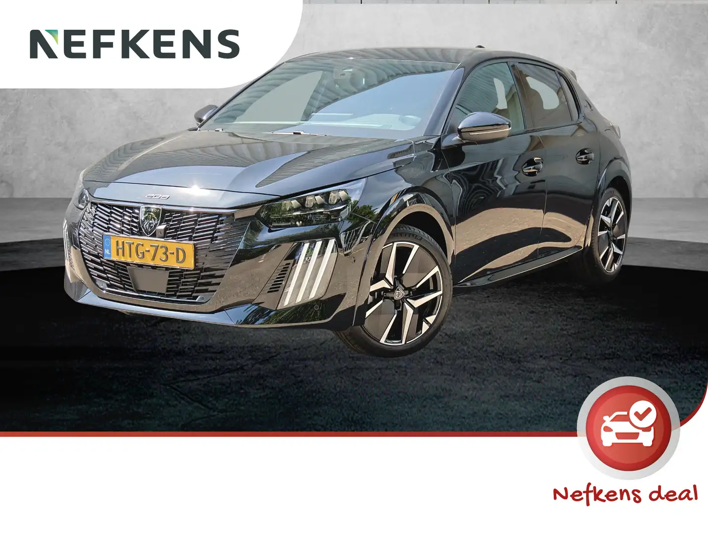 Peugeot 208 Hybrid 100 e-DCS6 GT | SNEL RIJDEN | VOORRAADVOORD Zwart - 1