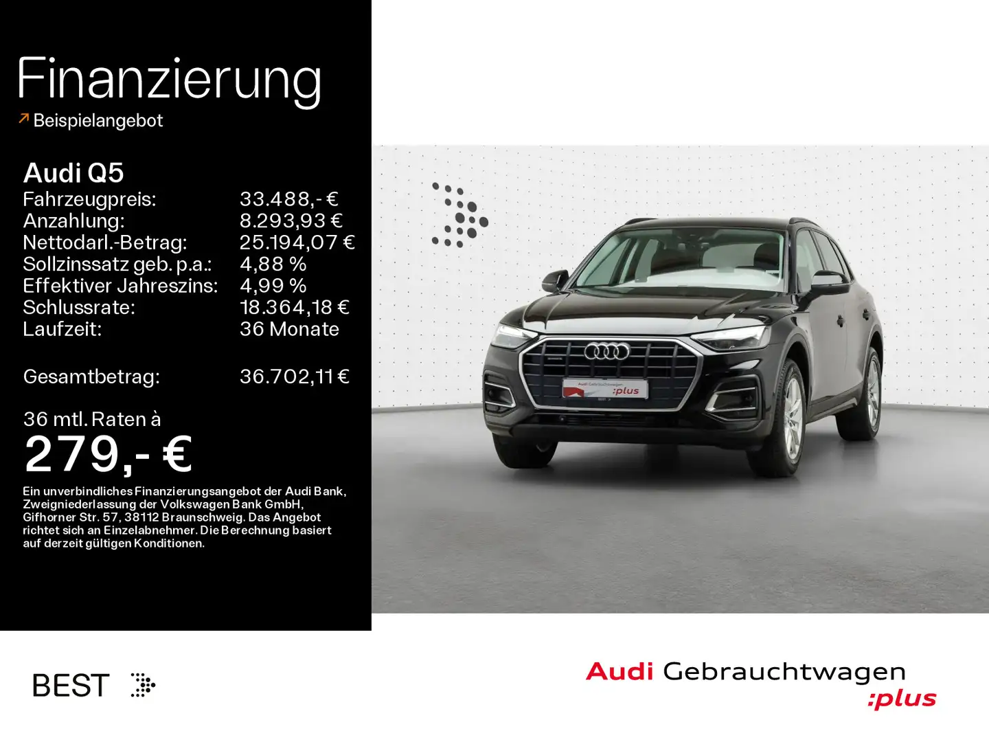Audi Q5 50 TFSI e qu. Navi*virtual*PDC*SHZ Noir - 1