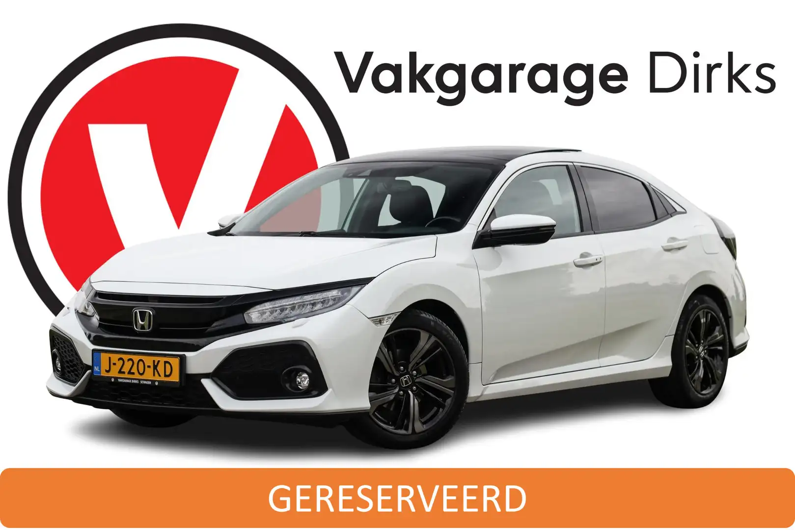 Honda Civic i-VTEC Aut. Premium ✅ Pano ✅ Leder ✅ ACC Blanc - 1