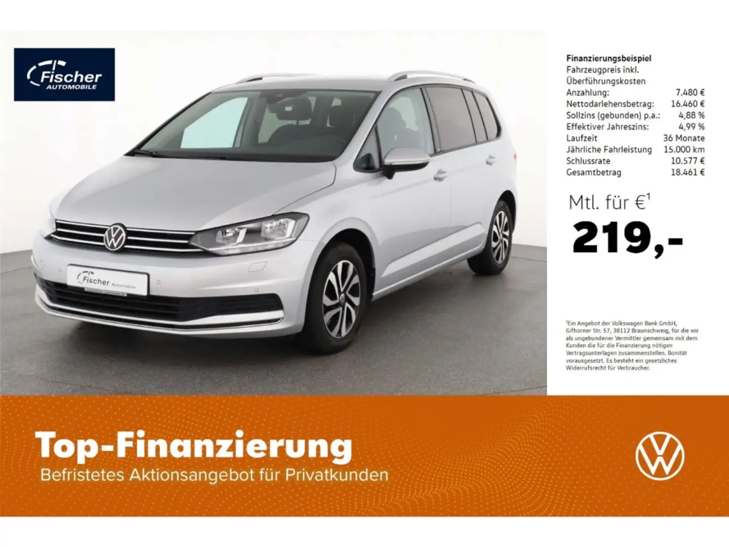 Volkswagen Touran 1.5 TSI Active Silber - 1