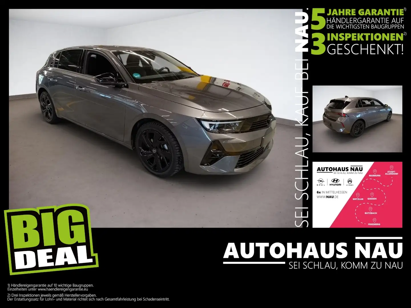 Opel Astra GS 1.2 Turbo inkl. Inspektionspaket BigDeal Grijs - 1