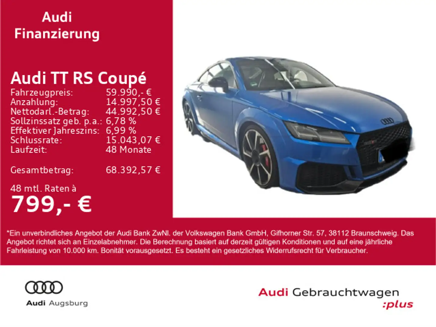 Audi TT RS 2.5 TFSI qu. *VIRTUAL**NAVI*LED*20'' Blau - 1