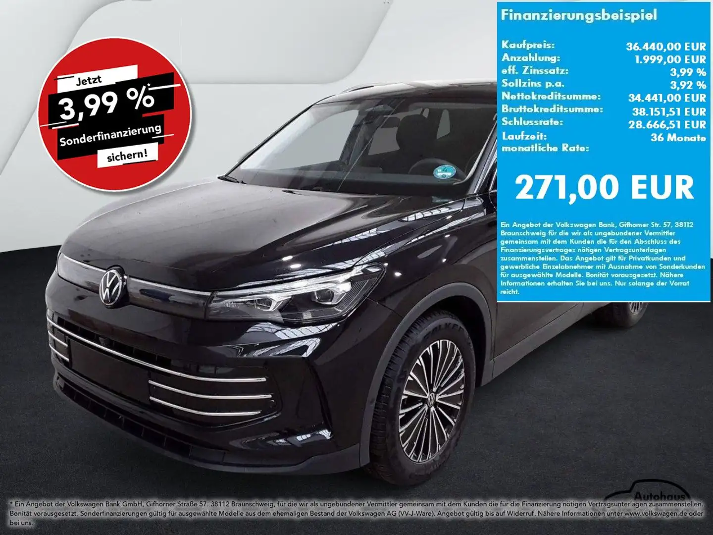 Volkswagen Tiguan Elegance 1.5eTSI DSG IQ.Light NAV AHK ACC Schwarz - 1