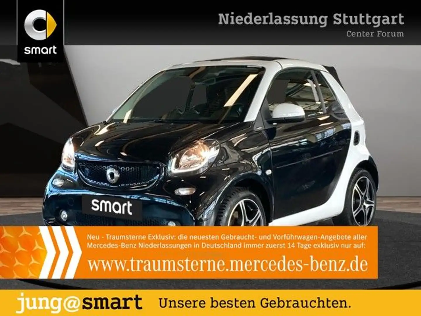 smart forTwo cabrio 60kWed passion cool&Media Sport SHZ Zwart - 1