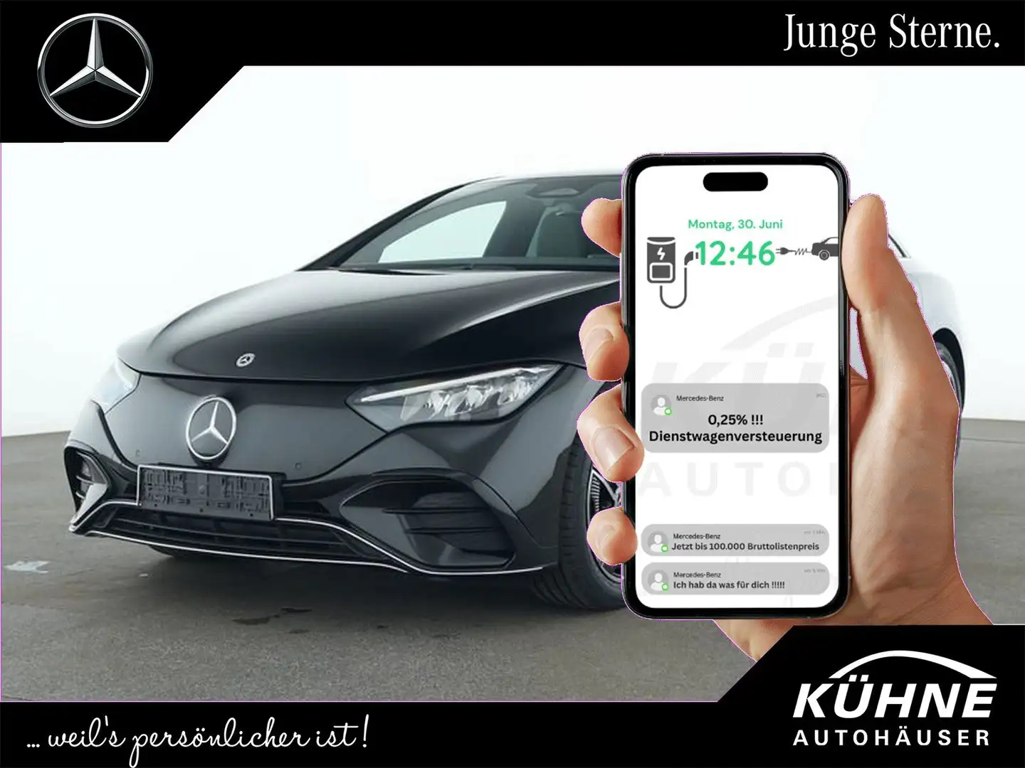 Mercedes-Benz EQE 350 4M AMG Ex&Int+Pano+Distro+Memory+Wartung Schwarz - 1