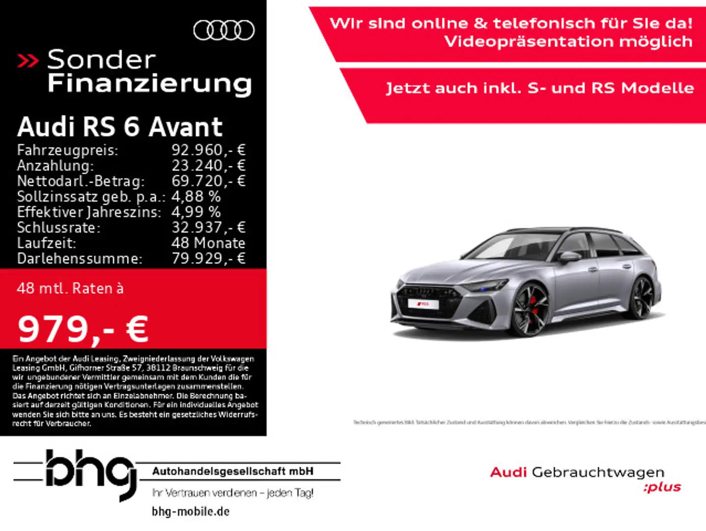 Audi RS6 q 4.0 V8 tiptronic Rouge - 1