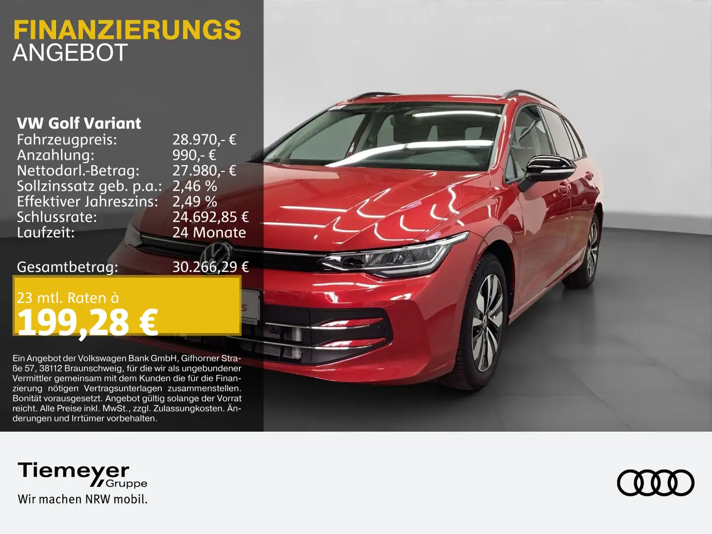 Volkswagen Golf Variant eTSI DSG GOAL PANO ACC DIGITAL COCK Rot - 1