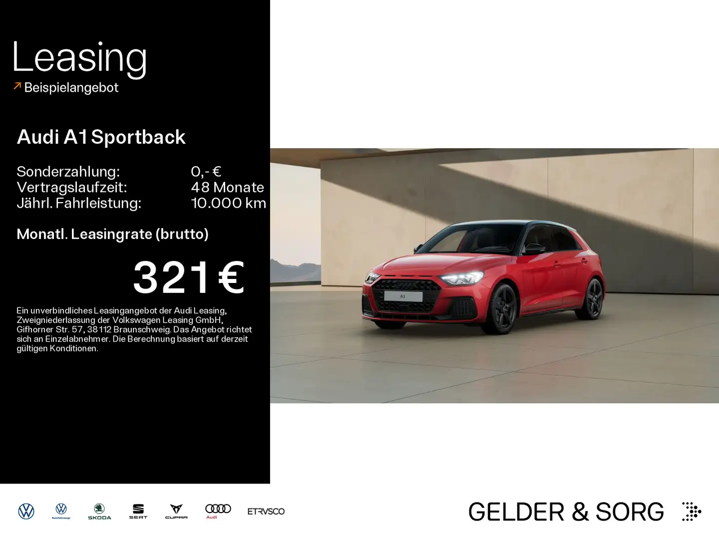 Audi A1 30 TFSI S-tr. advanced LED*EPH+*SHZ Rot - 1