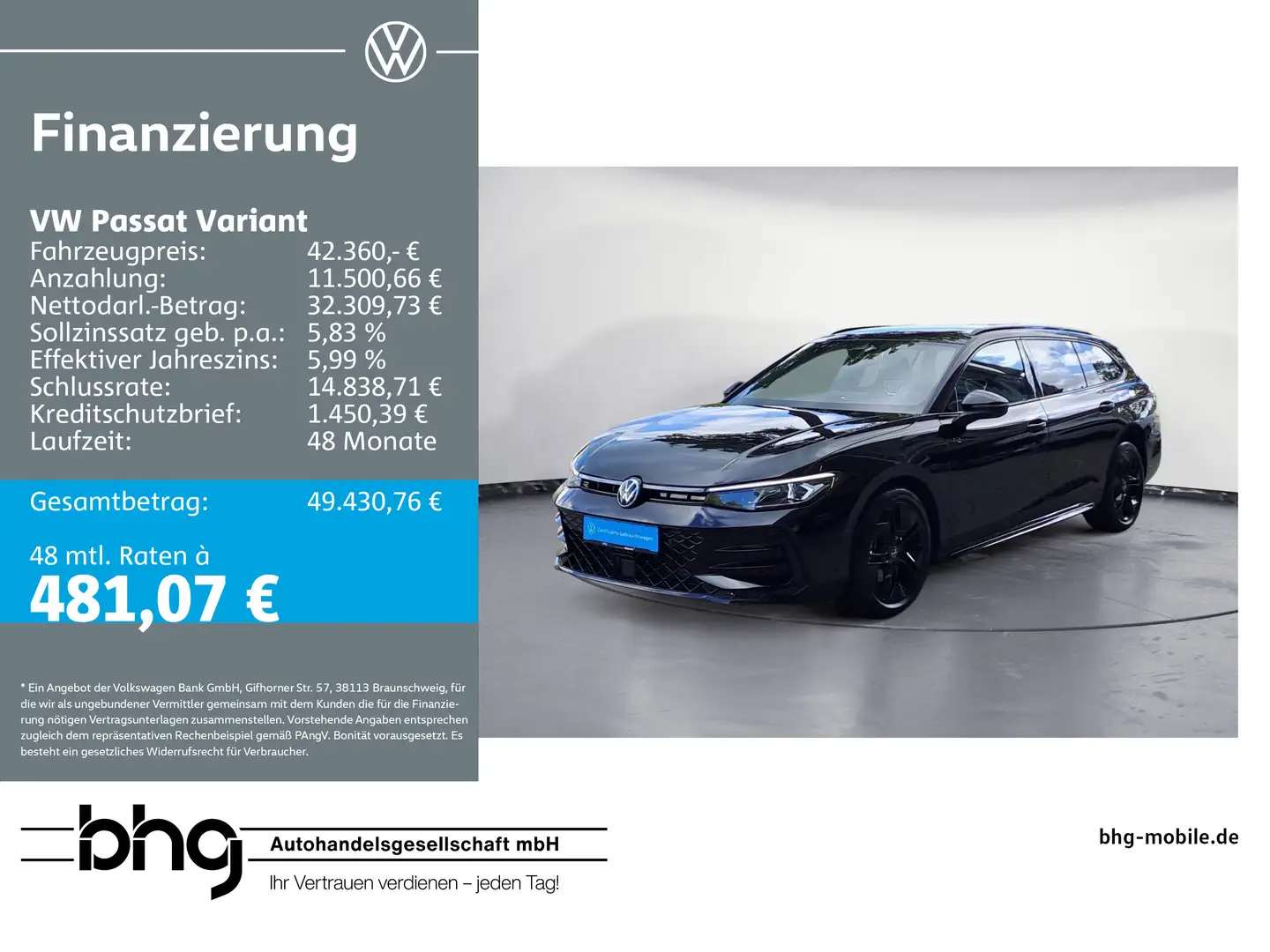 Volkswagen Passat Variant 2.0 TDI DSG R-LINE #HEAD-UP #AHK Schwarz - 1