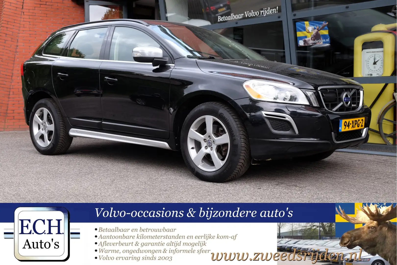 Volvo XC60 2.4 D5 215 pk AWD R-Design, Leer, Adaptieve CC, Xe Zwart - 1