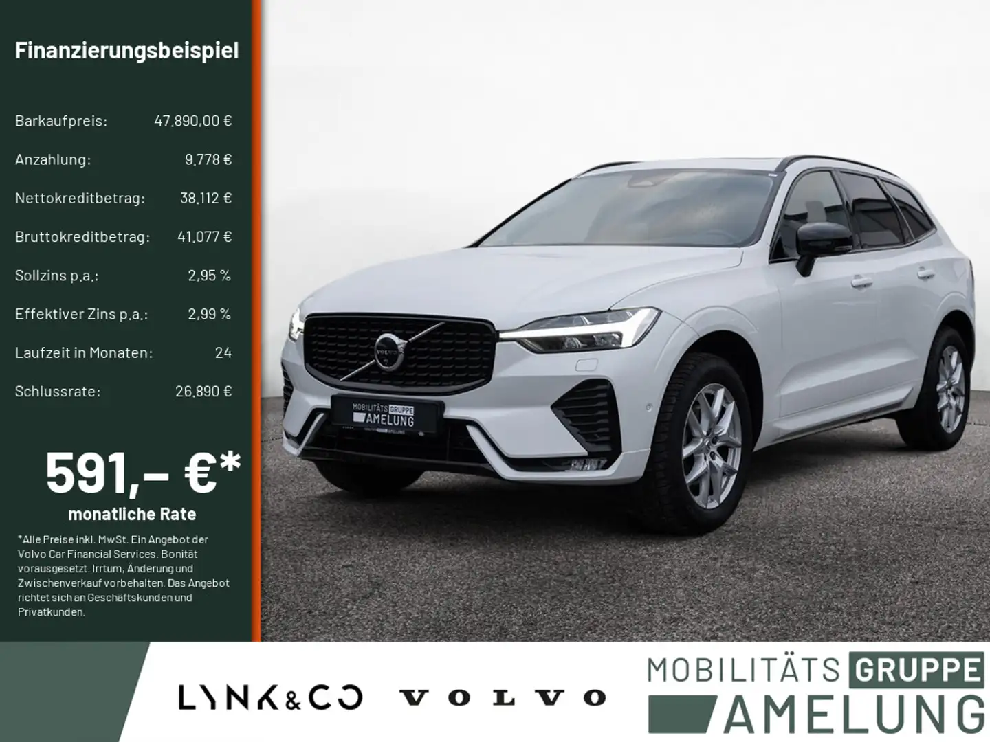Volvo XC60 B5 Ultra Dark AWD H/K ACC HUD PANO 360° Weiß - 1