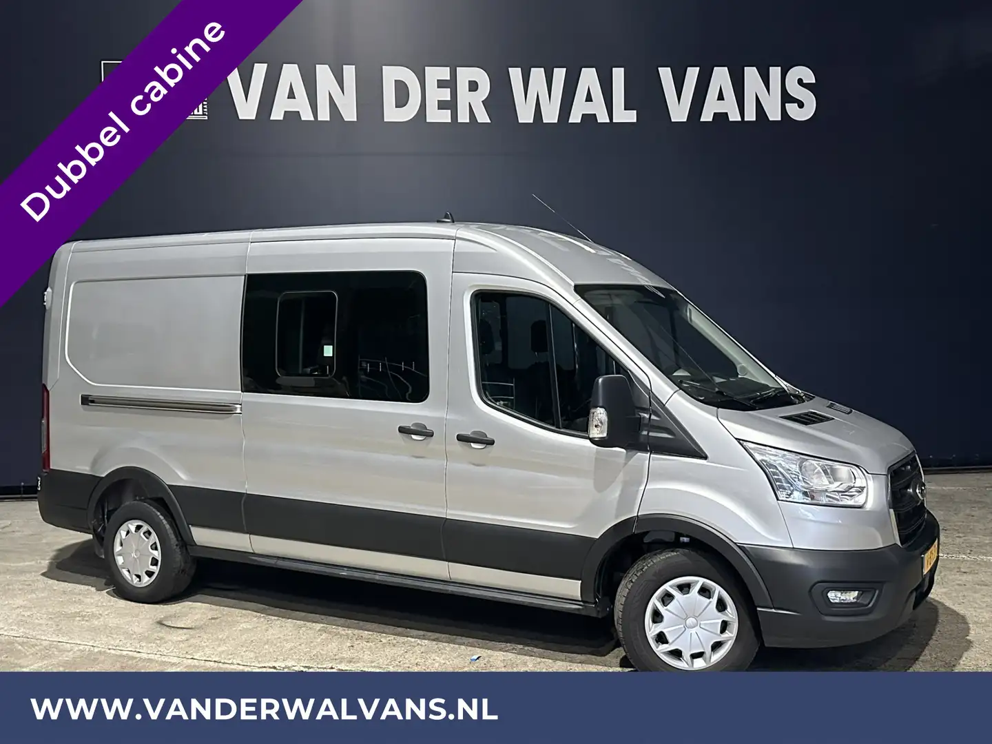 Ford Transit 2.0 TDCI 130pk L3H2 Dubbele cabine Euro6 Airco | 5 Zilver - 1