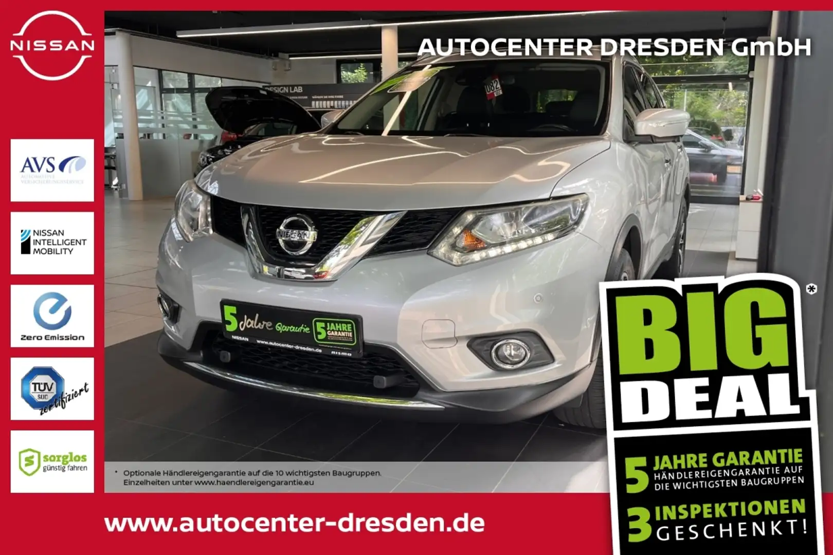 Nissan X-Trail 2.0 dCi Tekna Kam Navi Pano 4x4 7-Sitze Stříbrná - 1