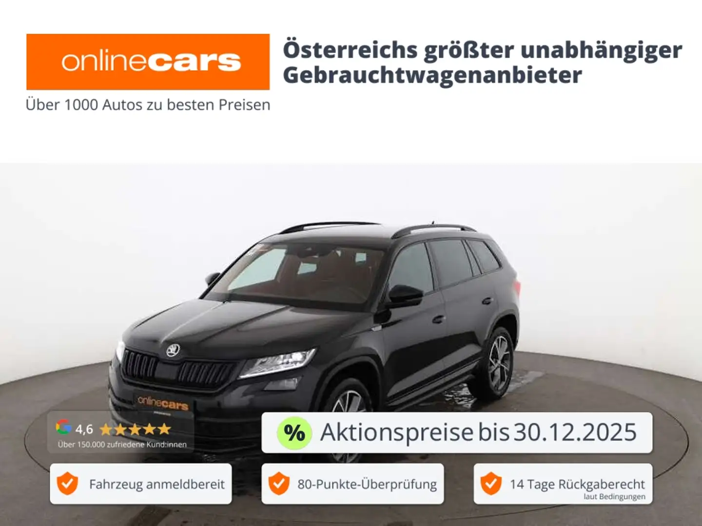 Skoda Kodiaq 2.0 TDI Sportline AUT LED AHK RADAR R-CAM Schwarz - 1