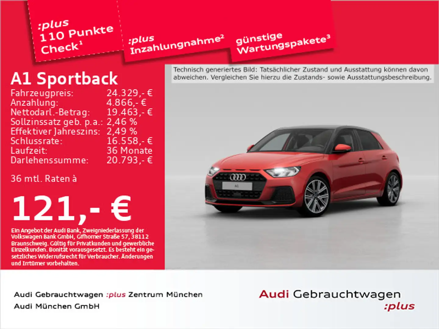 Audi A1 25 TFSI S tronic advanced ACC/Virtu Rojo - 1