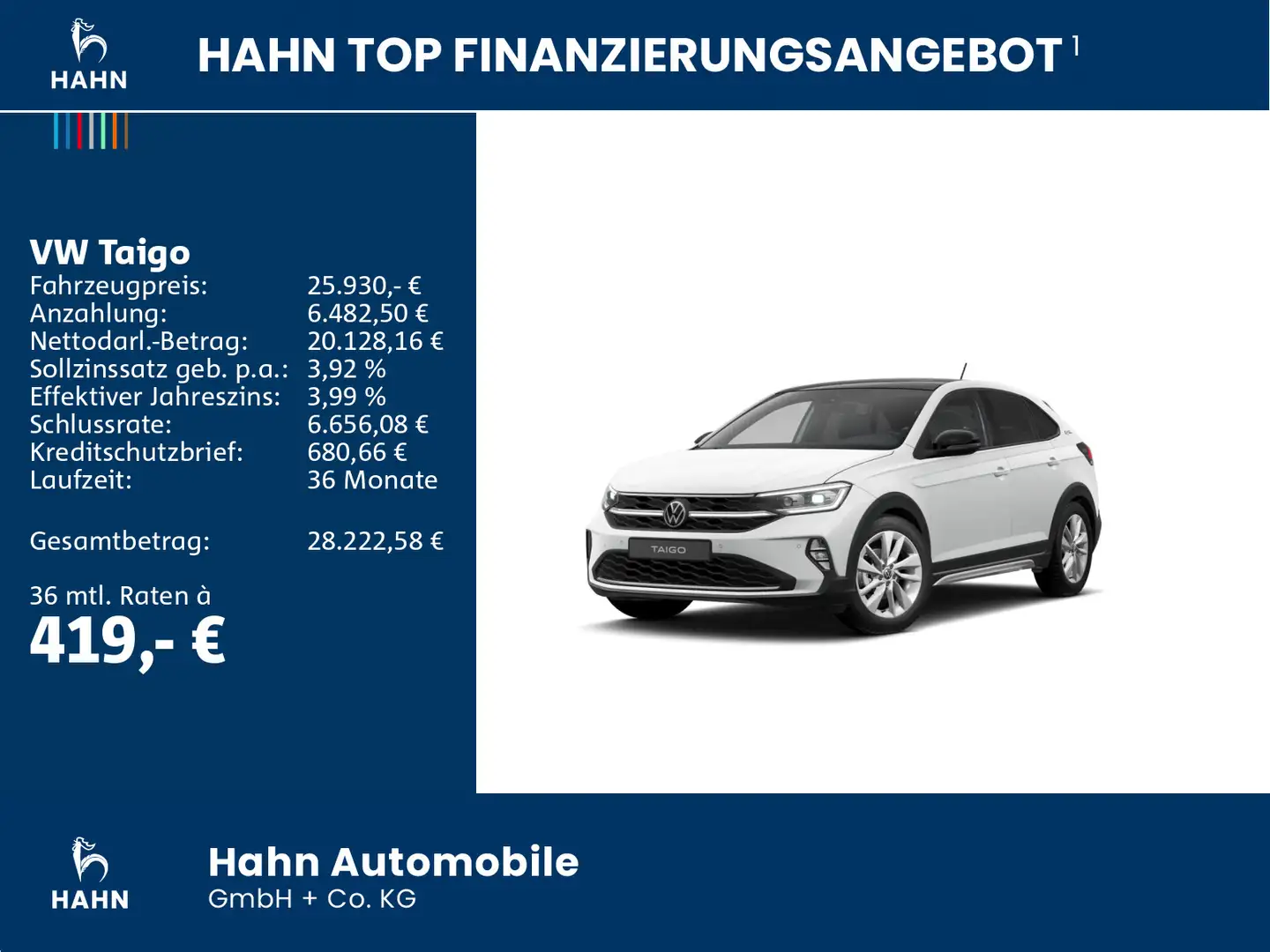 Volkswagen Taigo 1.0TSI DSG Goal ACC Cam Matrix Navi Pano Weiß - 2
