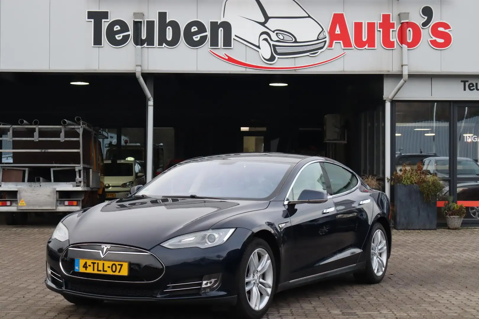Tesla Model S 85 Base 87,6% SOH, Cruise control, Camera, Lederen Blauw - 1