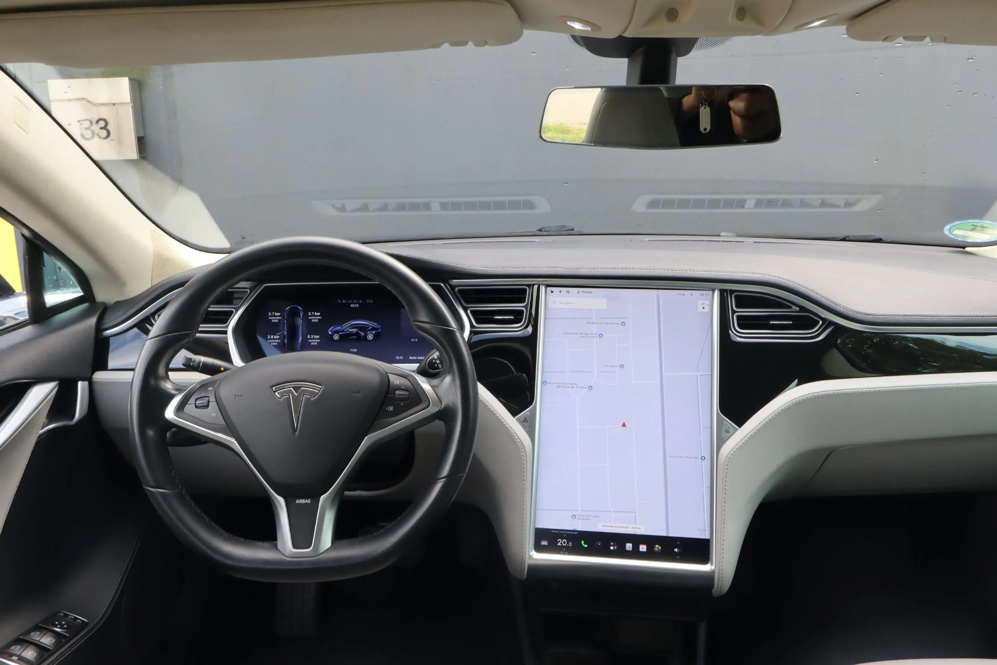 Tesla Model S 85 Base 87,6% SOH, Cruise control, Camera, Lederen — photo 3