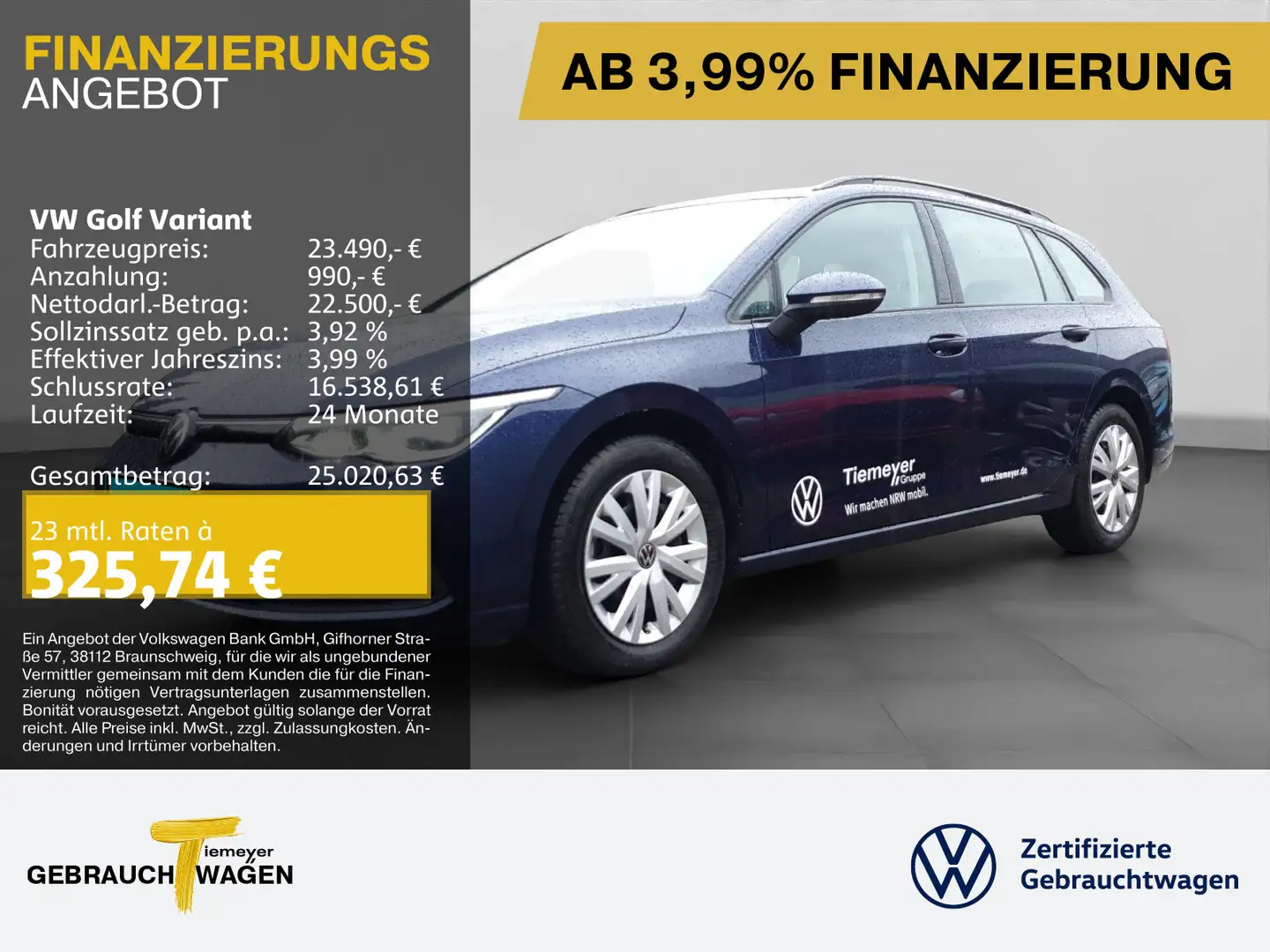 Volkswagen Golf Variant 1.5 TSI DSG LIFE LED+ NAVI SITZHZG Blau - 1