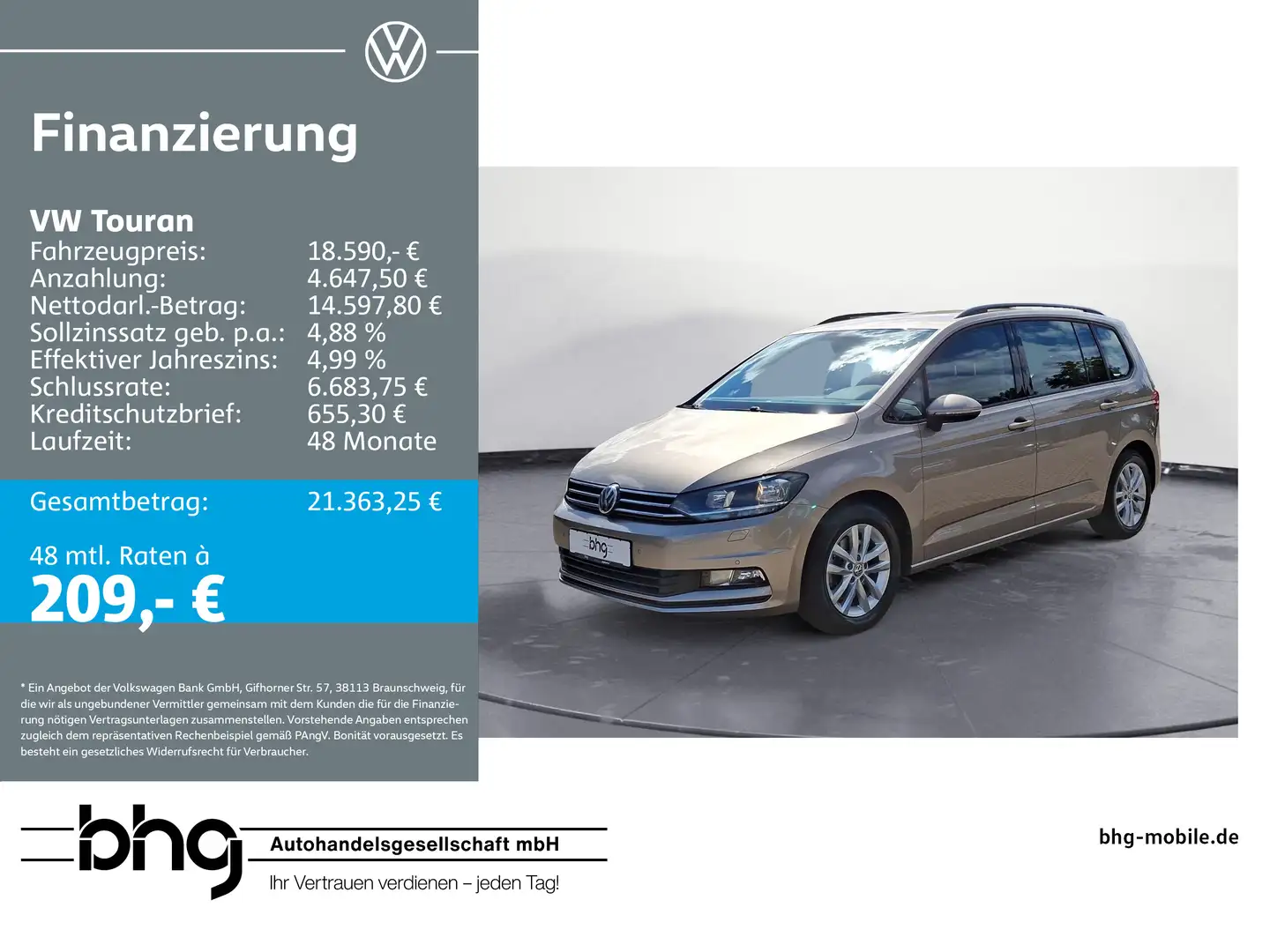 Volkswagen Touran 1.4 TSI (BlueMotion Technology) DSG Comfo Beige - 1