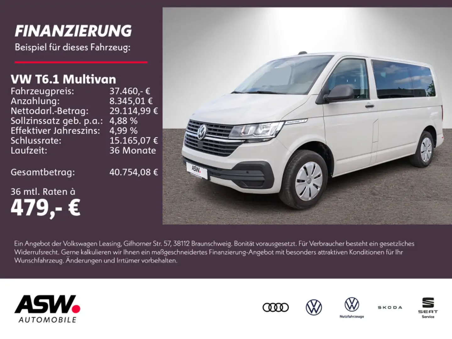 Volkswagen T6.1 Multivan Trendline 2.0TDI DSG Navi PDC v+h Grau - 1
