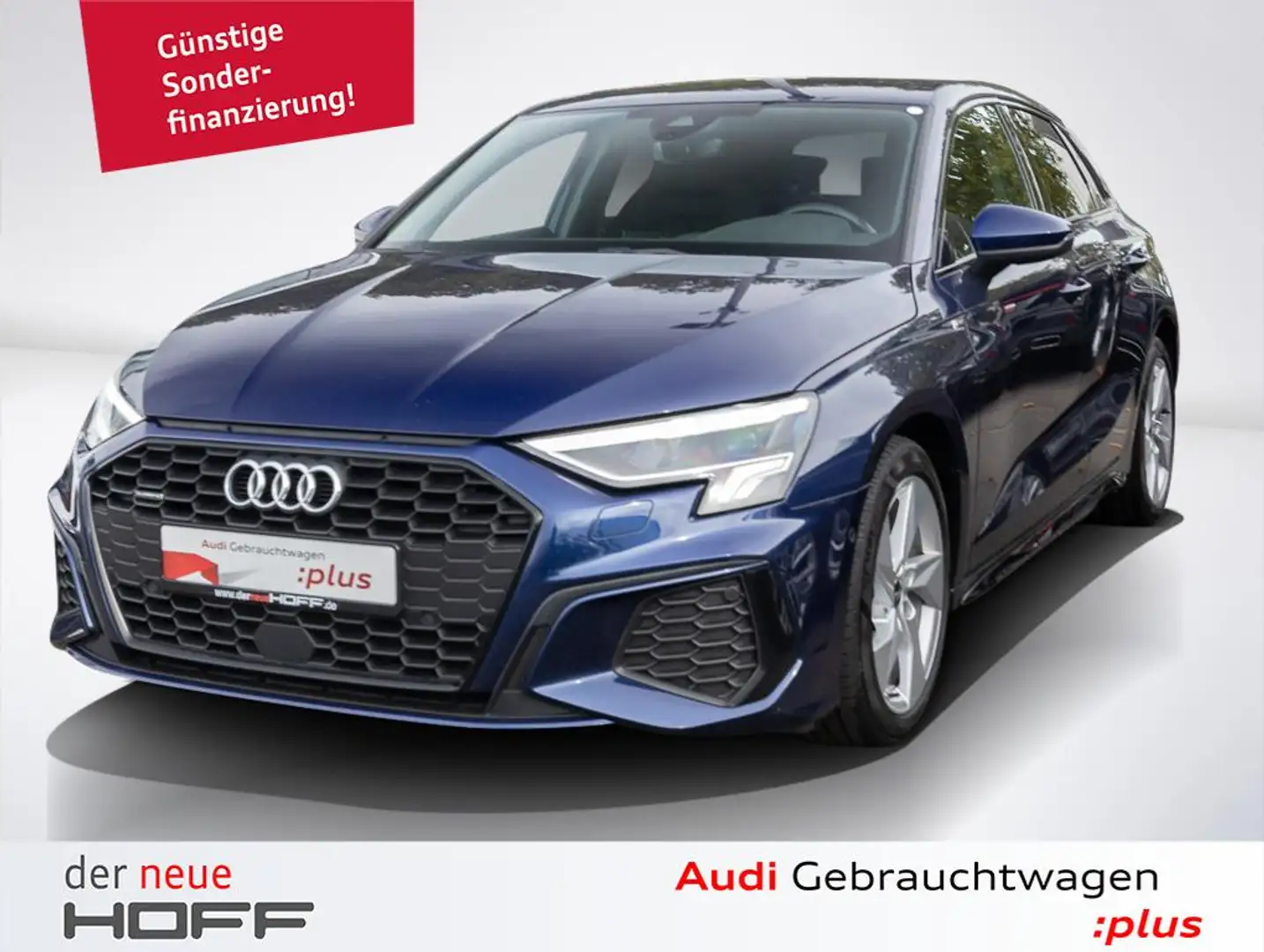 Audi A3 40 TDI quattro S line AHK Tempo Navi Led Klima 17 Bleu - 1