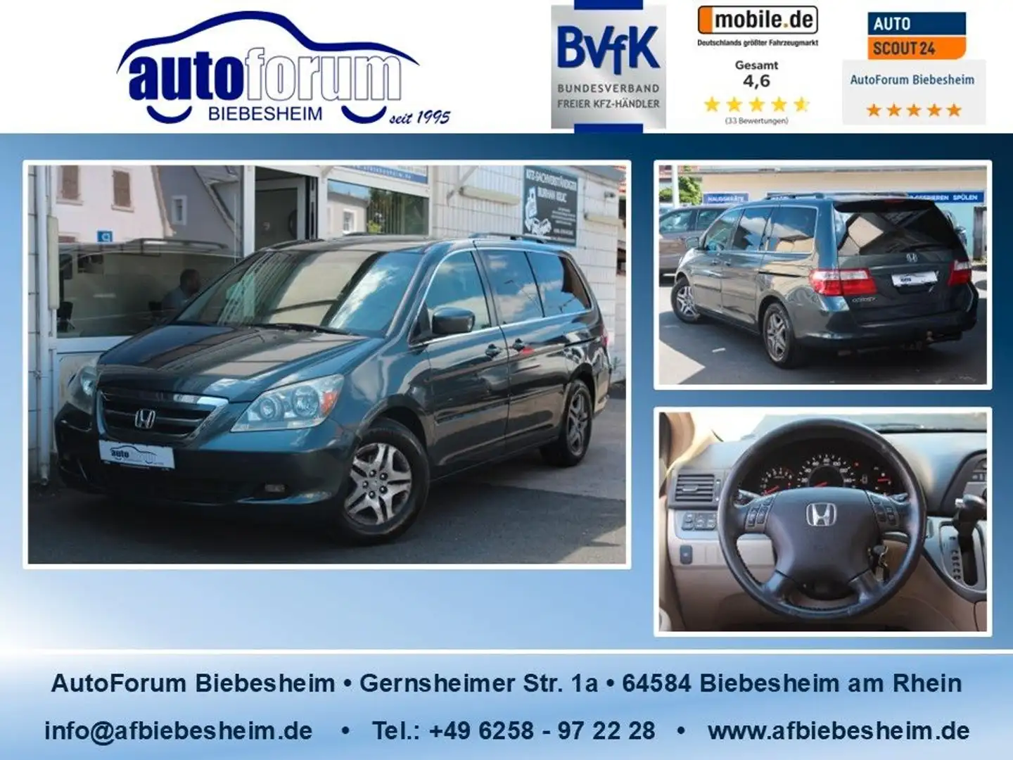 Honda Odyssey *8-Sitzer*AHK*Schiebedach*TÜV 05/27 Gri - 1