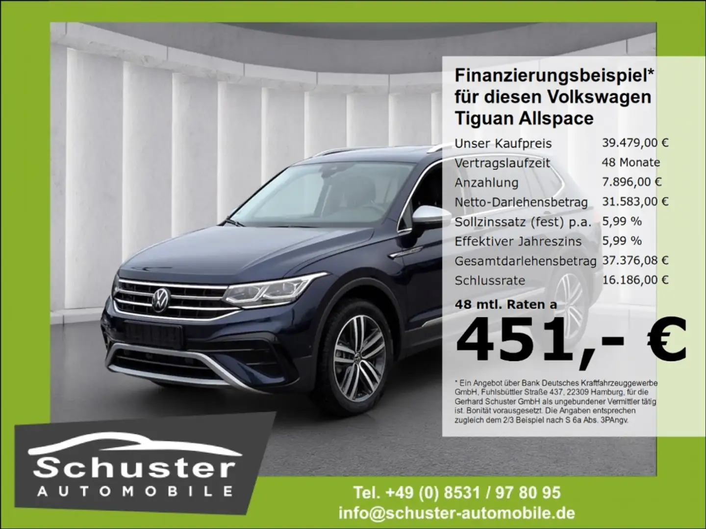 Volkswagen Tiguan Allspace Elegance 4Mot 2.0TSI*7-Sitze AHK Blau - 1