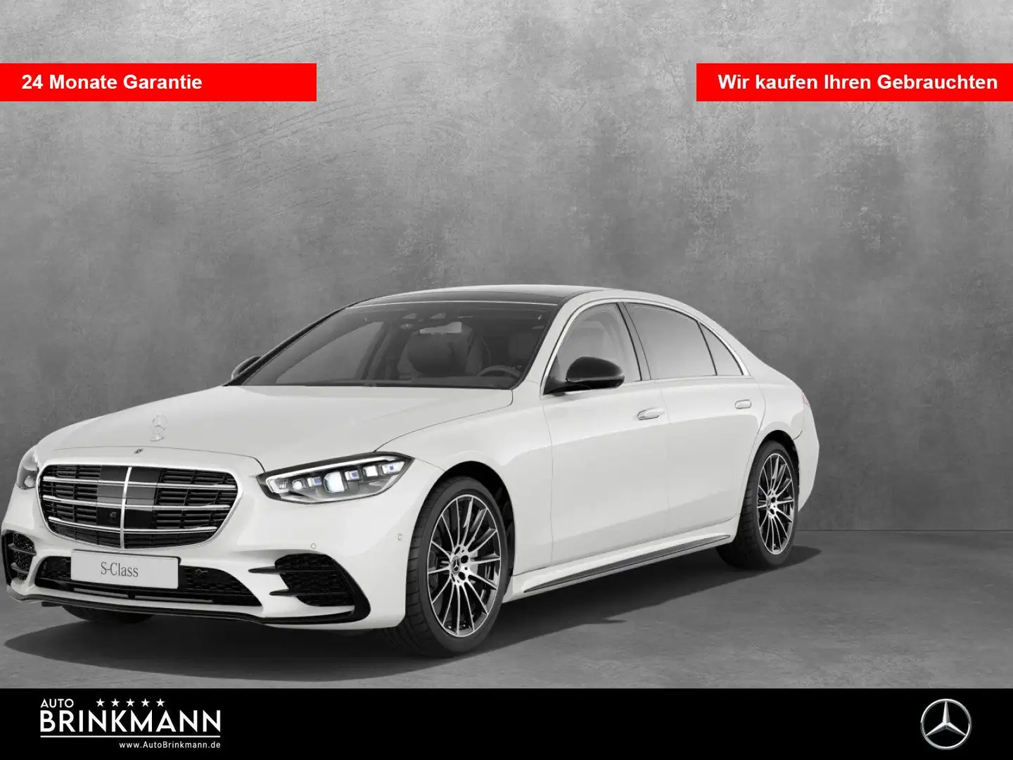 Mercedes-Benz S 400 S 400 d 4MATIC Limousine lang AMG Line/Panorama Weiß - 1
