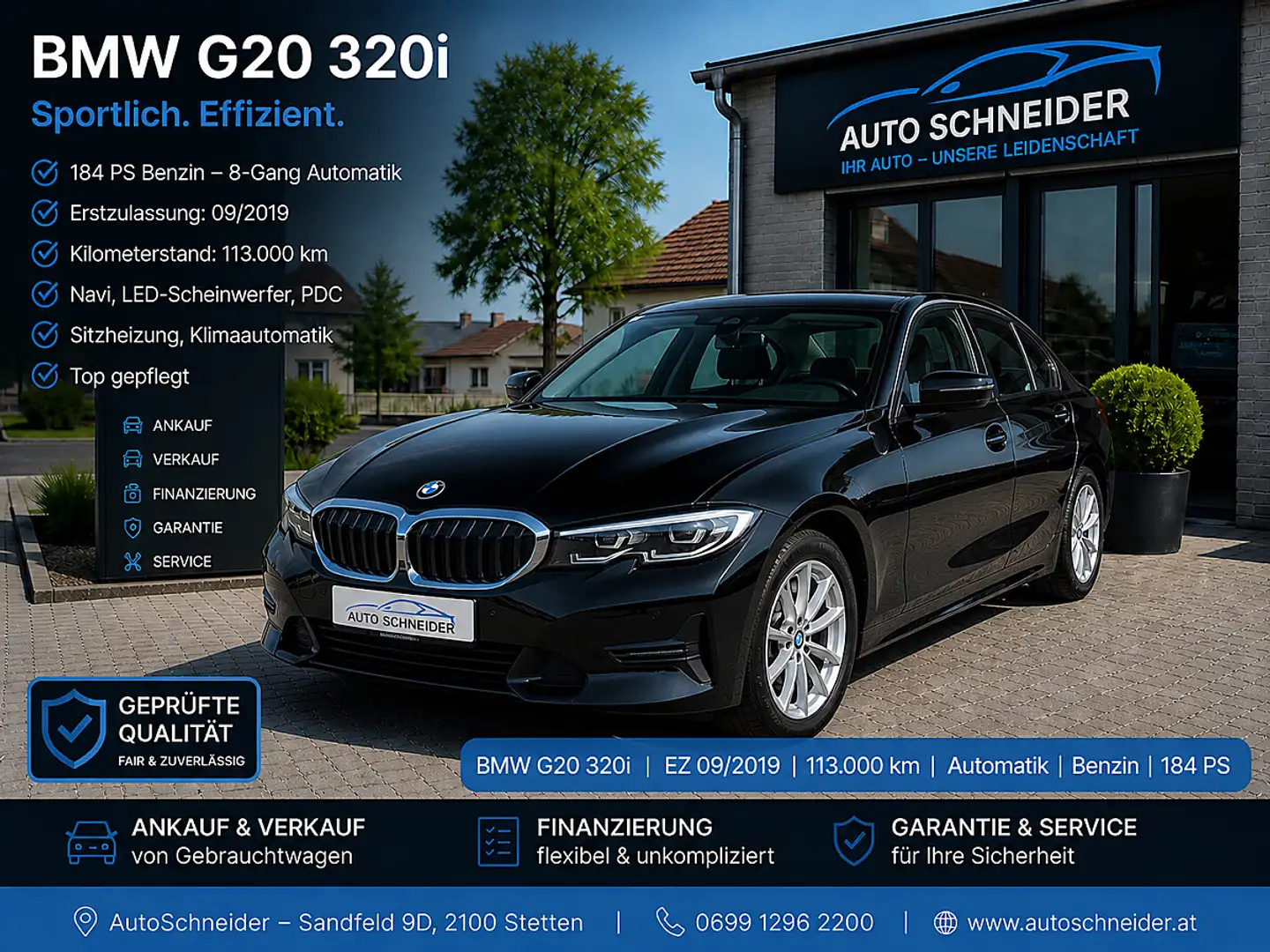 BMW 320 i Aut. LED Scheinwerfer Schwarz - 1