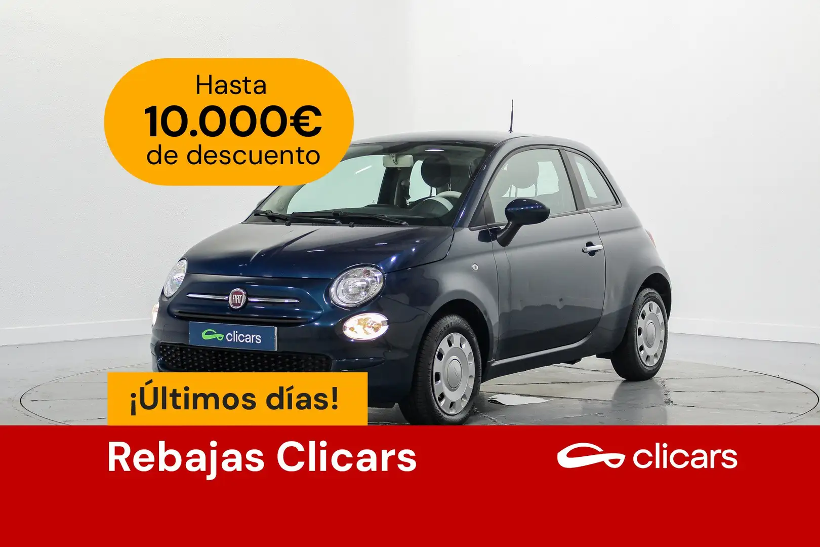 Fiat 500 1.0 Hybrid Cult 52kW Blauw - 1