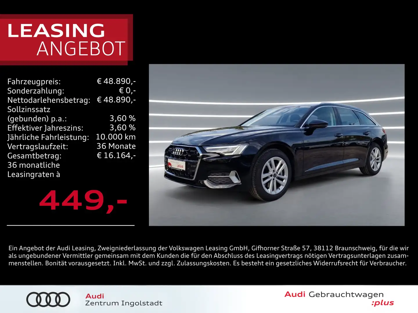 Audi A6 Avant 45 TDI qu NAVI+ AHK LED ACC Advanced Schwarz - 1