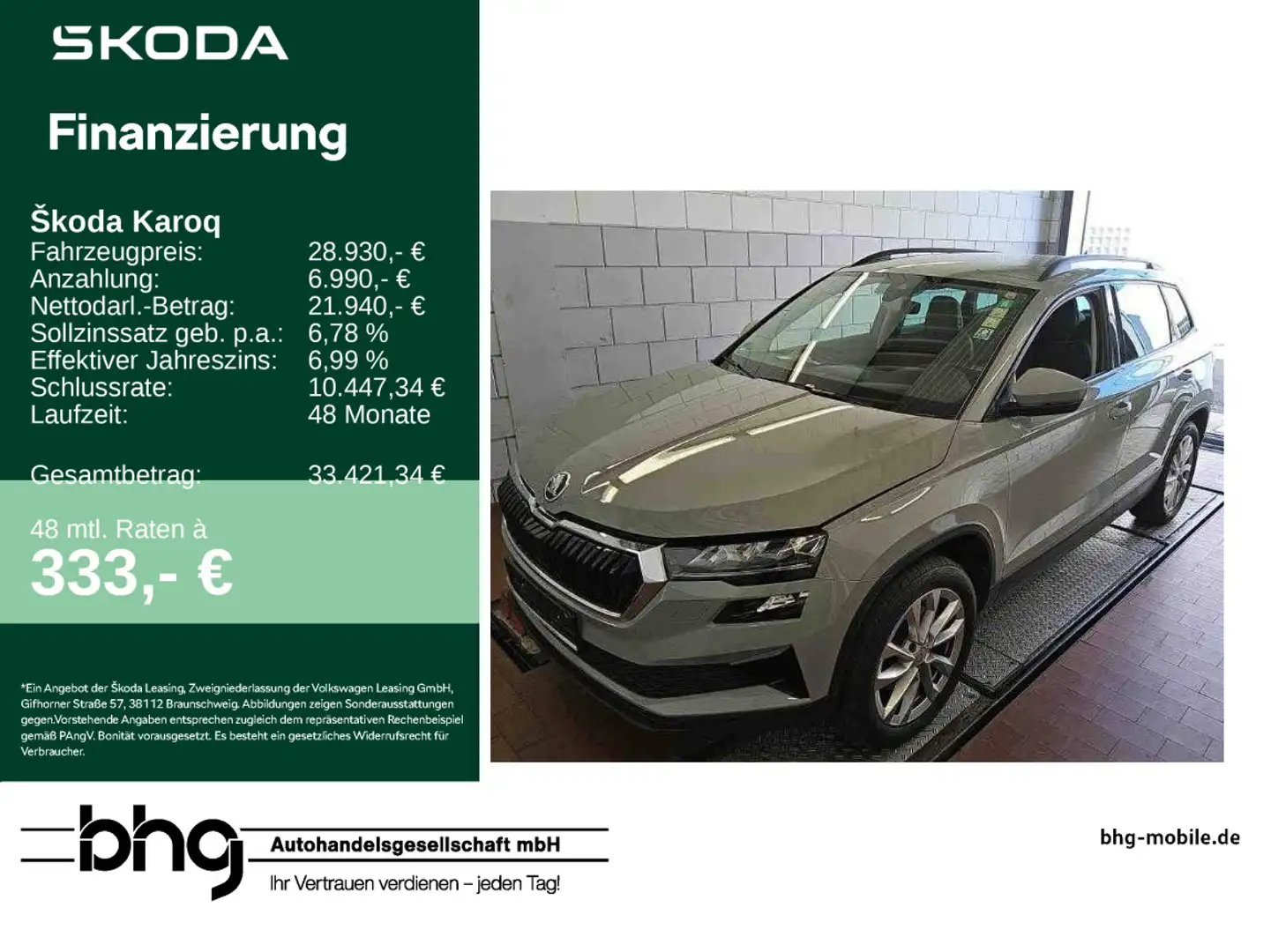 Skoda Karoq 2.0 TDI SCR 4x4 DSG Style Navi connect Kes Grau - 1