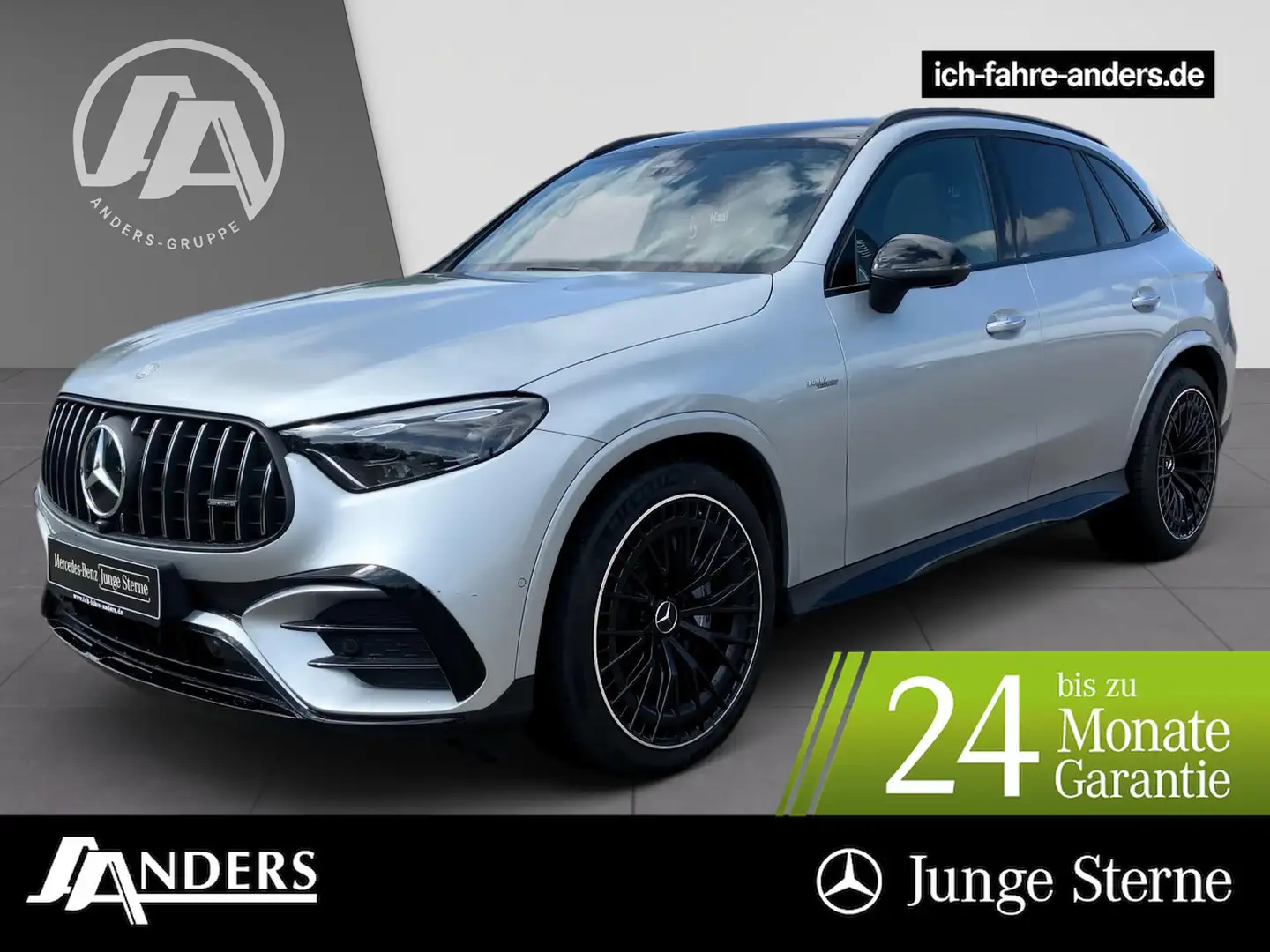 Mercedes-Benz GLC 43 AMG 4M Pano+AHK+SHZ+360+Apple+Burm+S-Sitz Stříbrná - 1