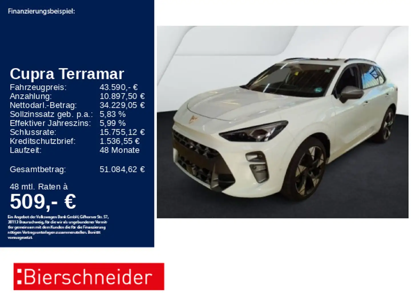 CUPRA Terramar 2.0 TSI 4Drive VZ AHK PANO MATRIX HuD Weiß - 1