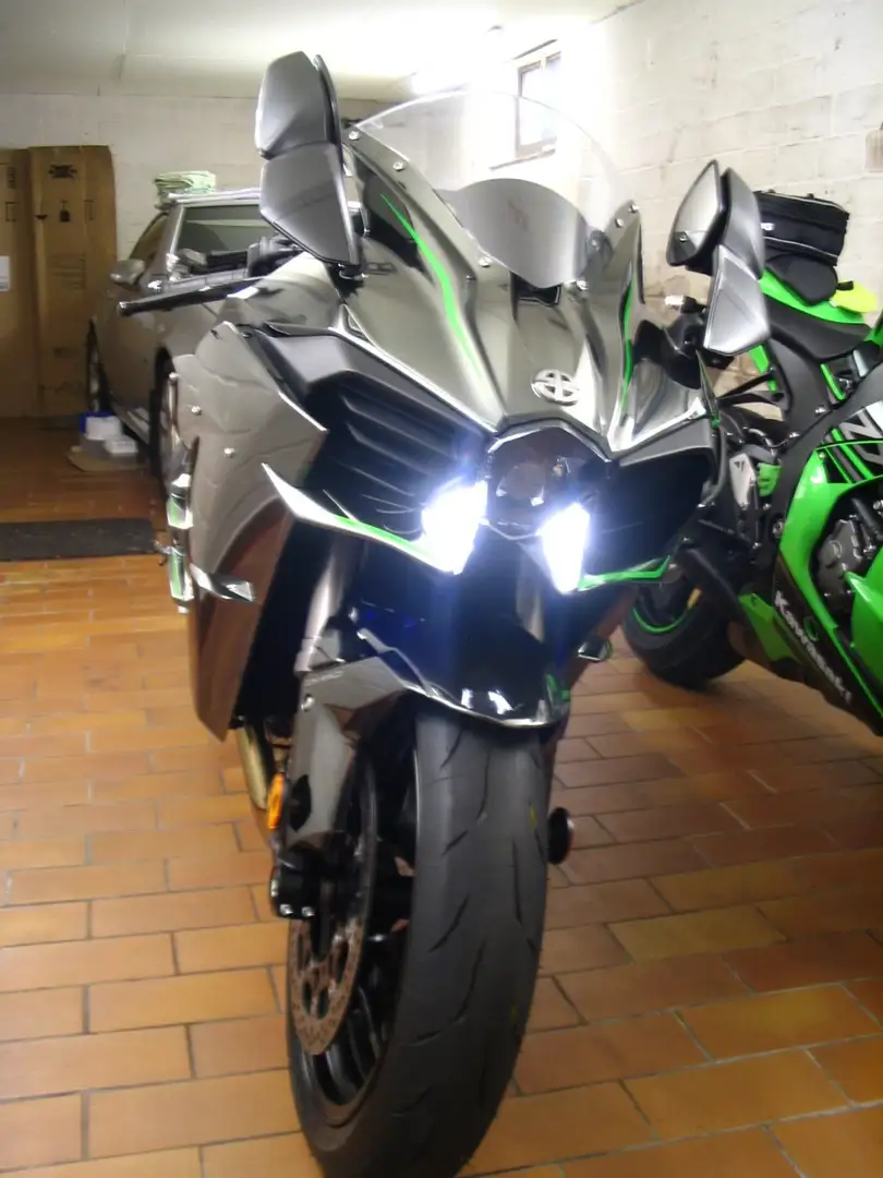 Kawasaki Ninja H2 205 PS Mirror Coated Spark Black-grünmet.Rahmen Verde - 1