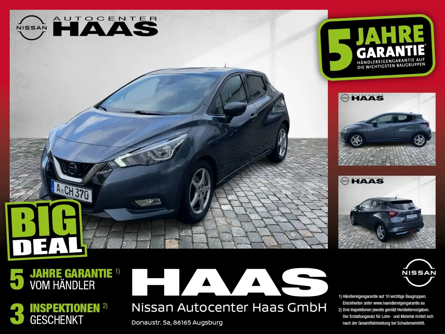 Nissan Micra 0.9 IG-T N-Connecta W-Paket LM KlimaA PDC Gris - 1