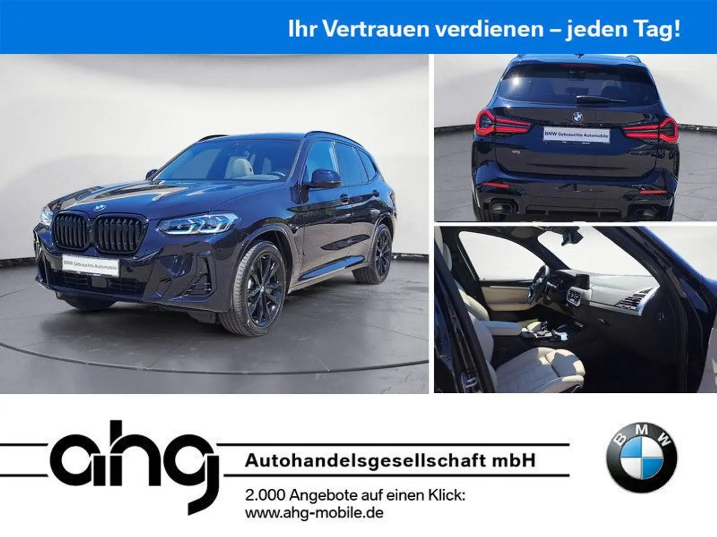 BMW X3 xDrive30i AT Leder Panorama HeadUp Standheizu Schwarz - 1