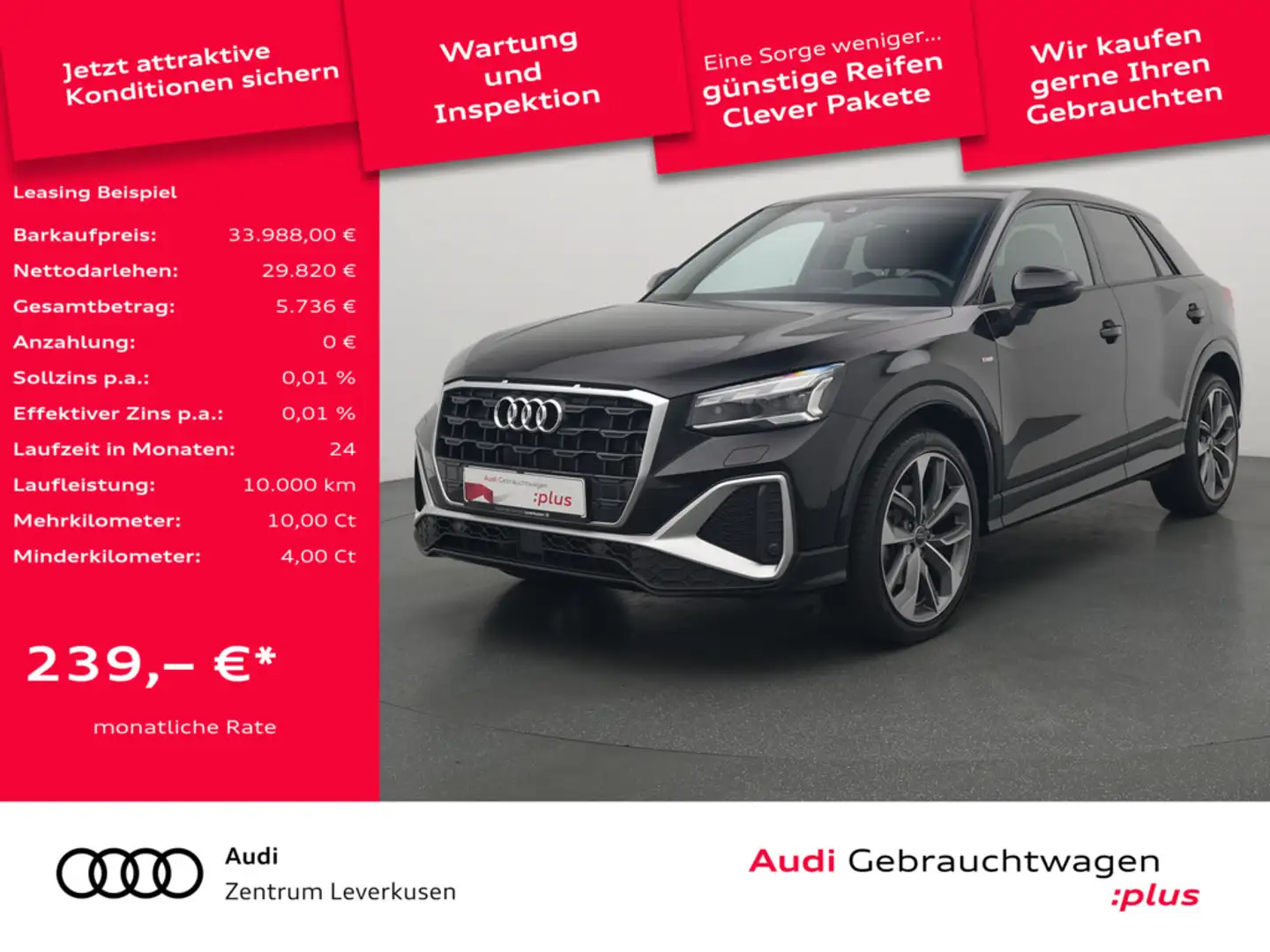 Audi Q2 S line MATRIX VIRT AHK SHZ PDC Schwarz - 1