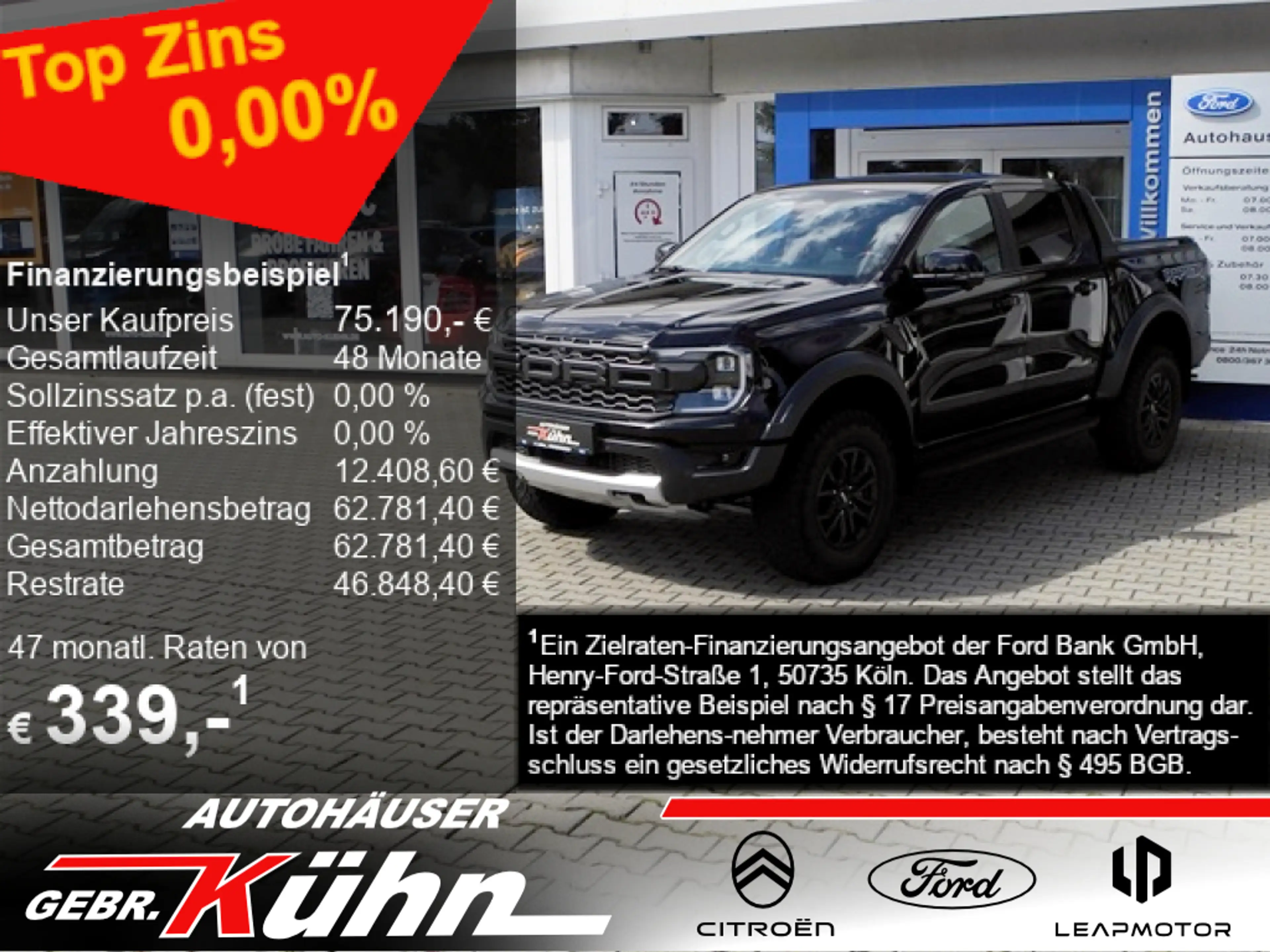 Ford Ranger Raptor 3,0 l Doka - Rollo, AHK, Matrix LED, Allwetter