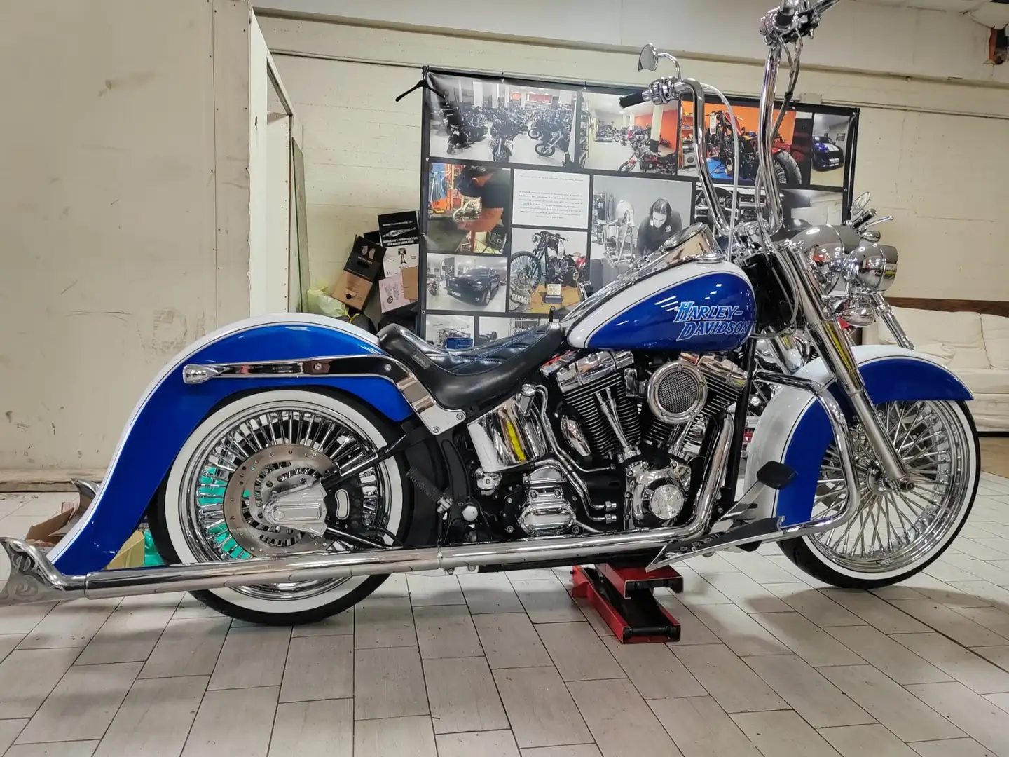 Harley-Davidson Custom Bike softail fatta chicana Albastru - 1