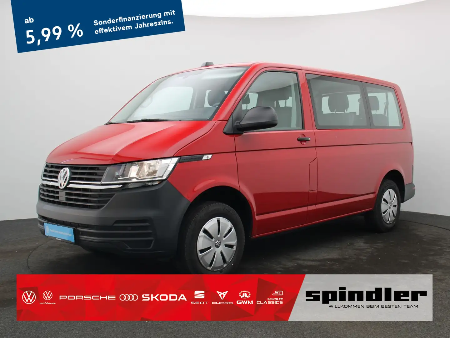 Volkswagen T6.1 Kombi 2.0 TDI / App-Connect, RFK, 9-Sitzer Rot - 1
