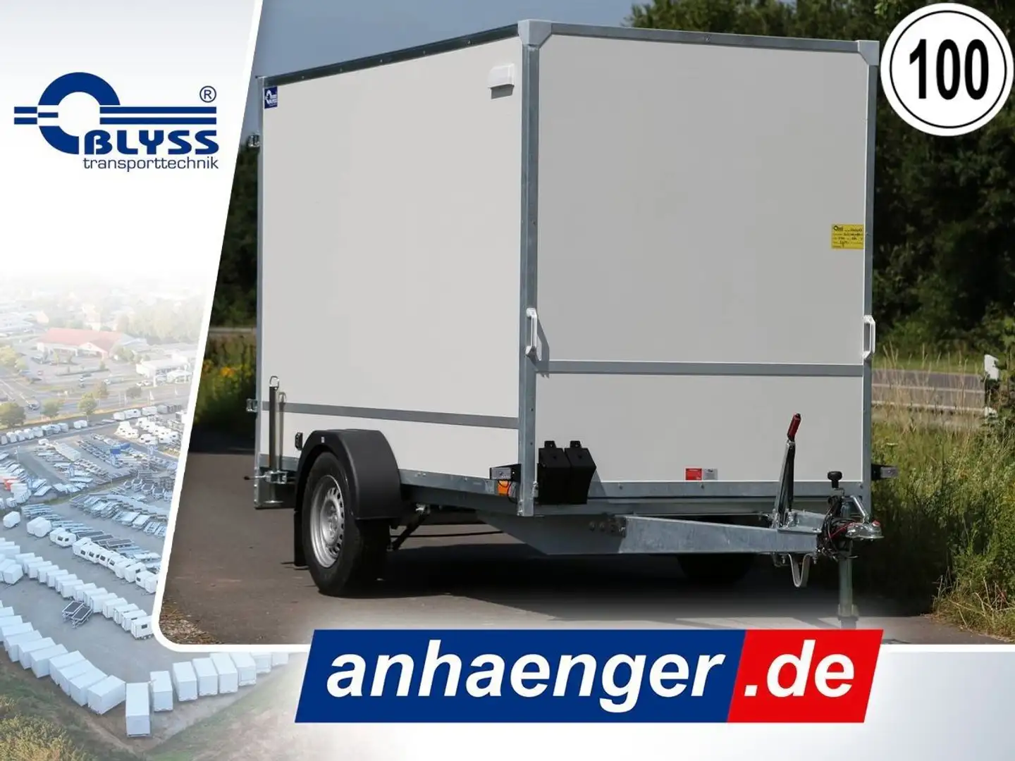 Blyss Kofferanhänger Anhänger 1300kg zGG 305x146x180cm - 1