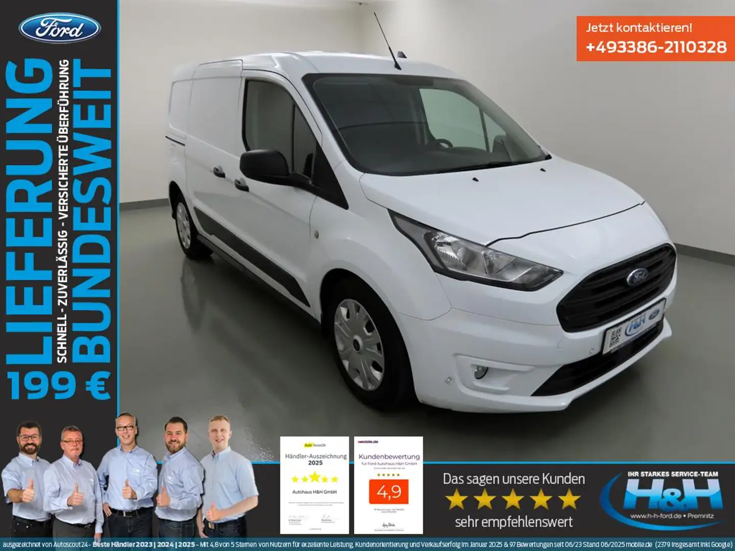Ford Transit Connect 1.5 Aut L2 Trend PPS+FSH Weiß - 1
